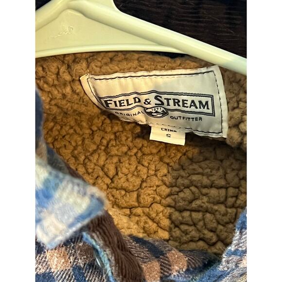 Field and Stream Green Red Checkered Flannel Jacket Mens S - Picture 3 of 3